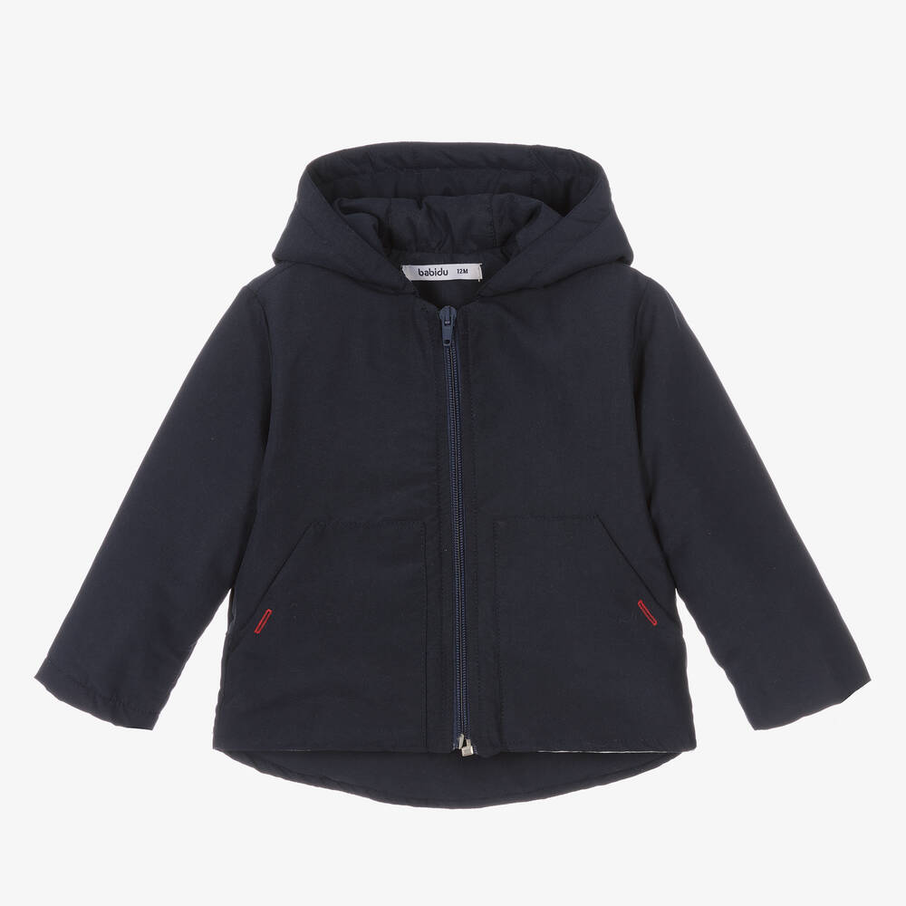 Babidu-Navy Blue Hooded Jacket | Childrensalon Outlet