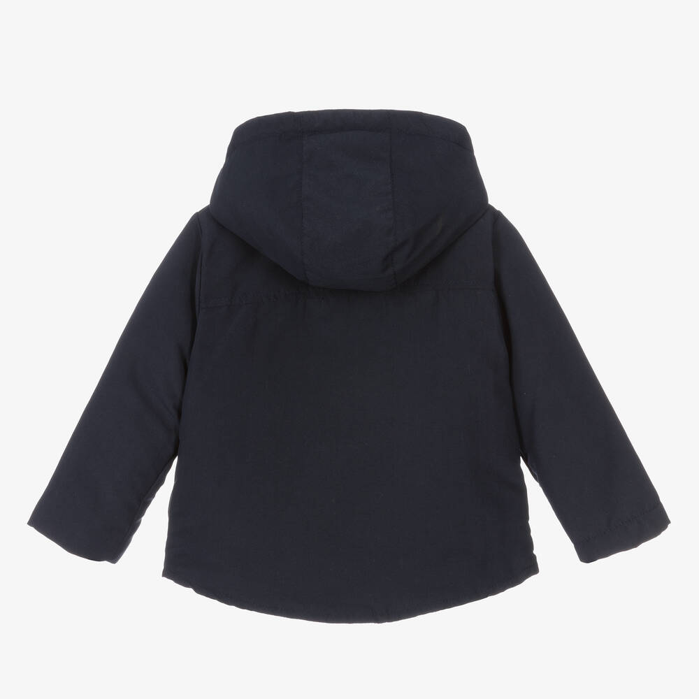 Babidu-Navy Blue Hooded Jacket | Childrensalon Outlet