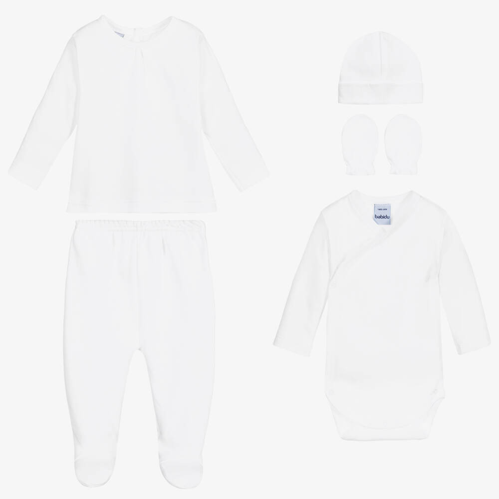Babidu-Newborn Boys White Gift Set | Childrensalon Outlet