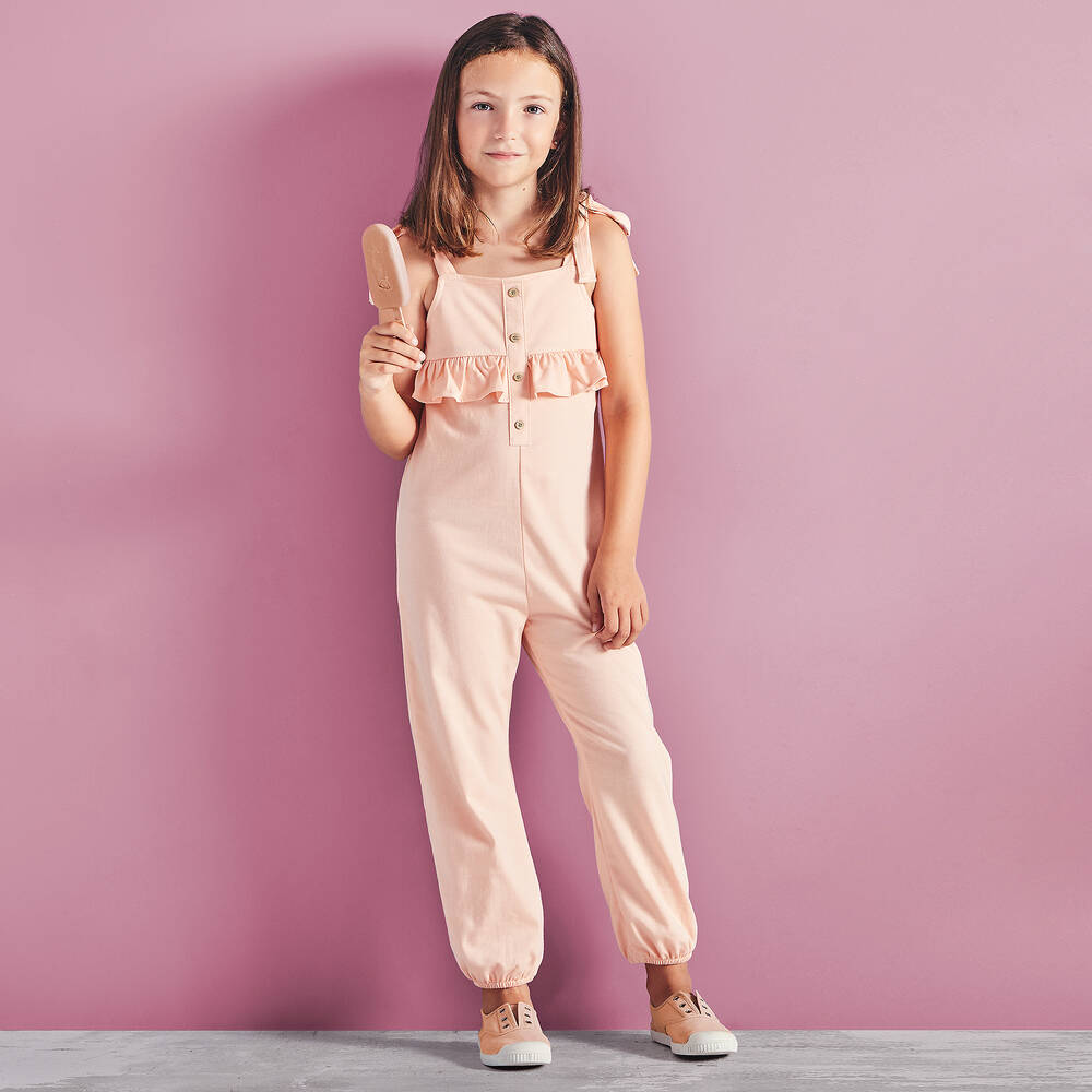 Babidu-Оранжевый хлопковый комбинезон | Childrensalon Outlet