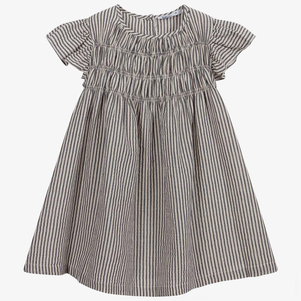 Babidu - Robe rayée en coton bio  | Childrensalon