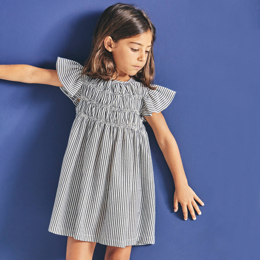 Babidu-Платье в полоску из органического хлопка | Childrensalon Outlet