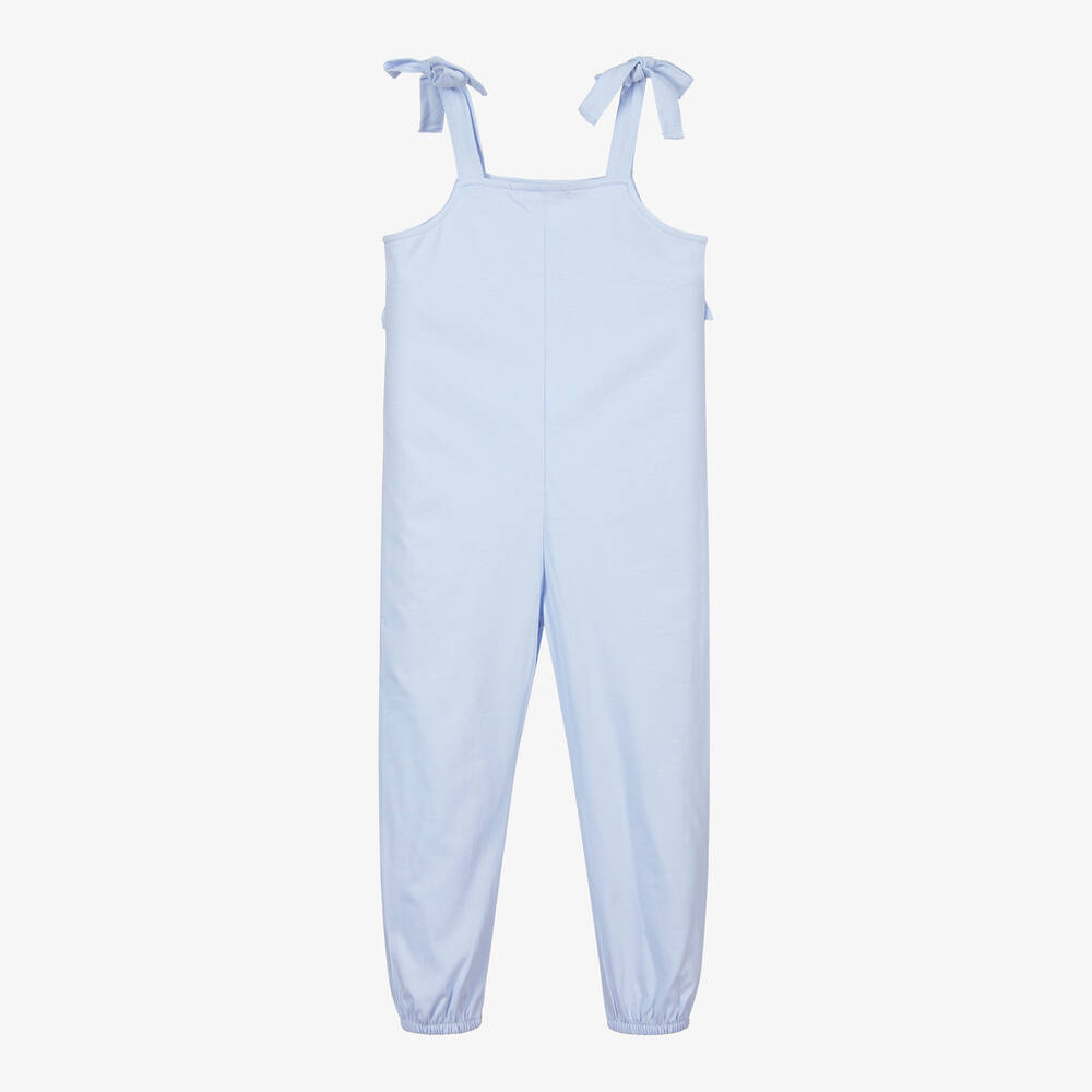 Babidu-Бледно-голубой хлопковый комбинезон для малышей | Childrensalon Outlet