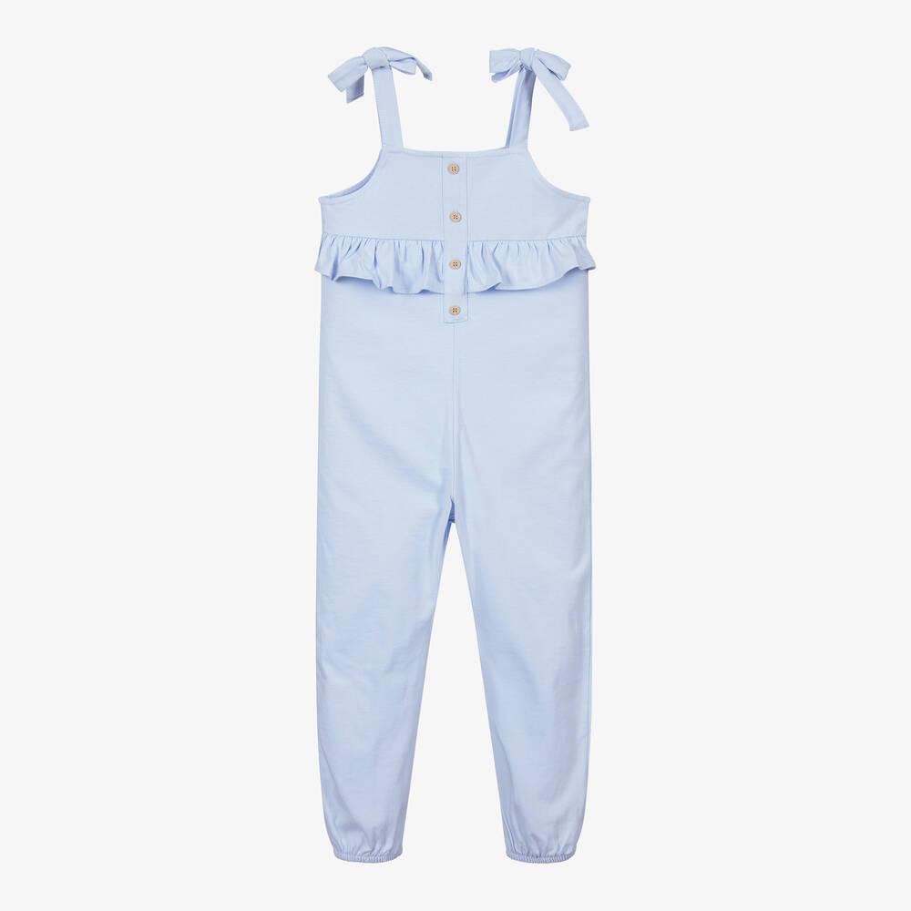 Babidu - Combi-pantalon bleu pâle en coton | Childrensalon