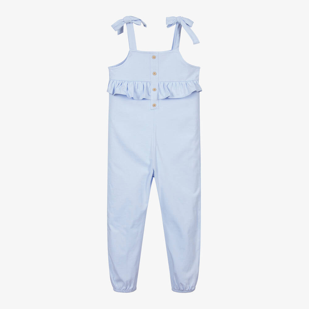 Babidu-Pale Blue Cotton Playsuit | Childrensalon Outlet