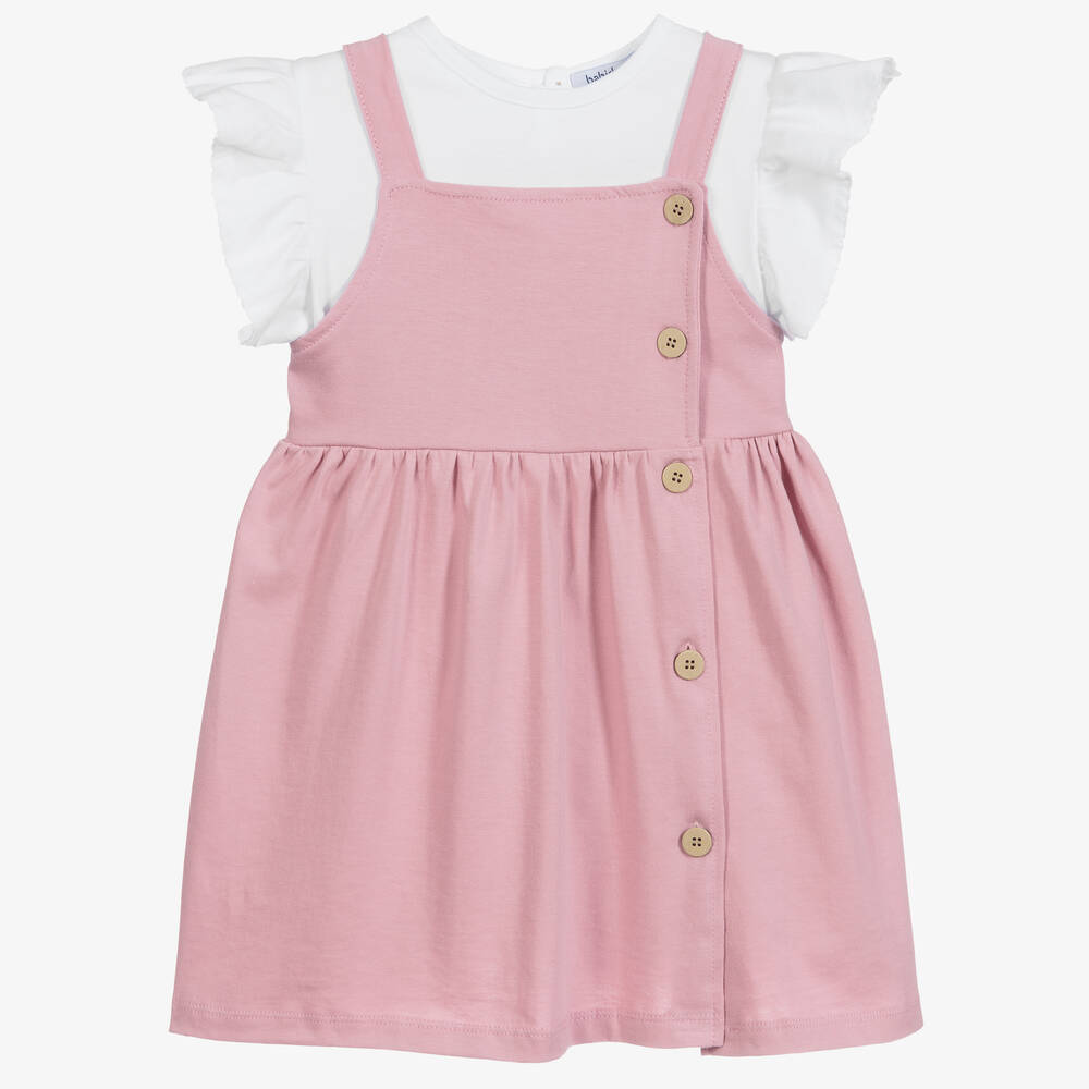 Babidu-Pink 2 Piece Dress Set | Childrensalon Outlet