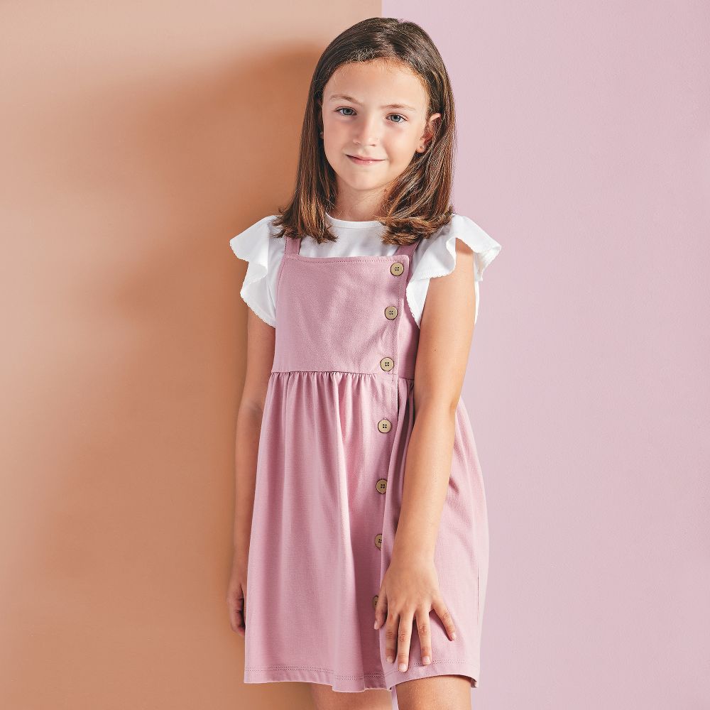 Babidu Pink 2 Piece Dress Set Childrensalon Outlet