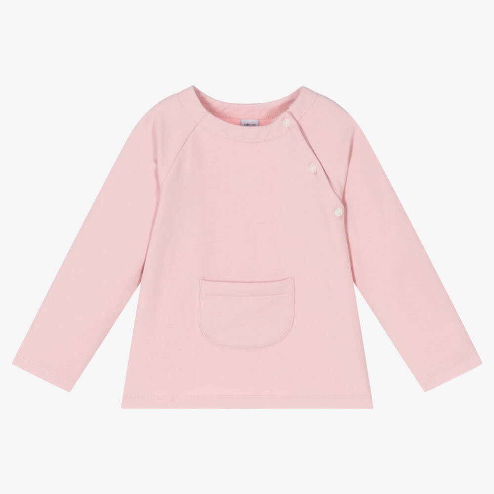 Babidu - Pink Cotton Jersey Top | Childrensalon