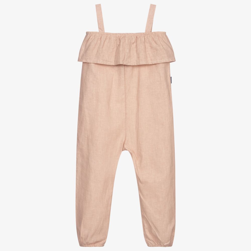 Babidu-Pink Cotton Jumpsuit | Childrensalon Outlet