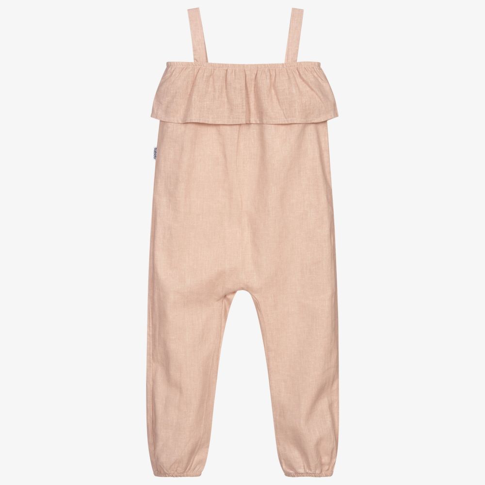 Babidu-Pink Cotton Jumpsuit | Childrensalon Outlet