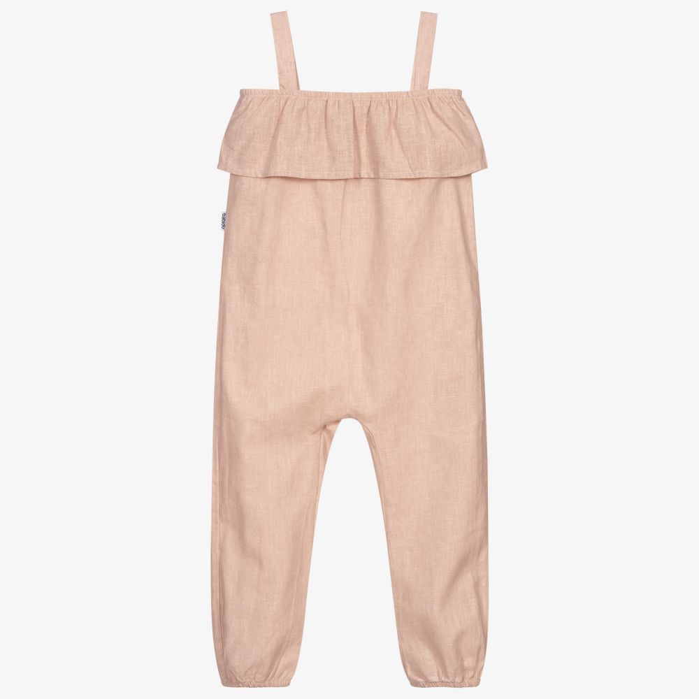 Babidu - Pink Cotton Jumpsuit | Childrensalon