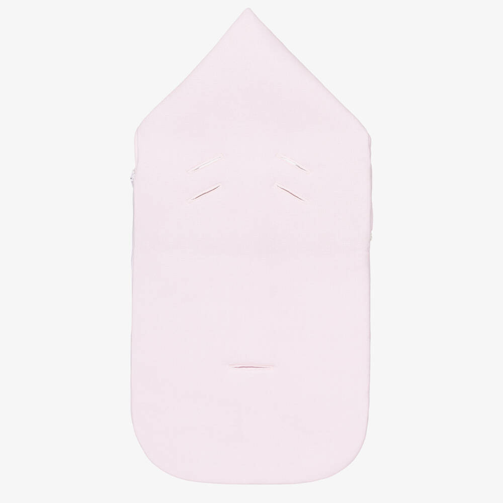 Babidu-Pink Cotton Padded Bunny Print Nest (80cm) | Childrensalon Outlet