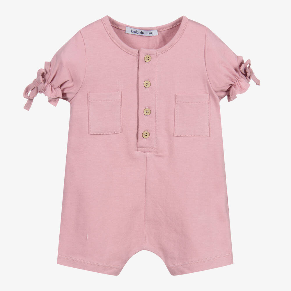 Babidu - Combi-short rose en coton | Childrensalon