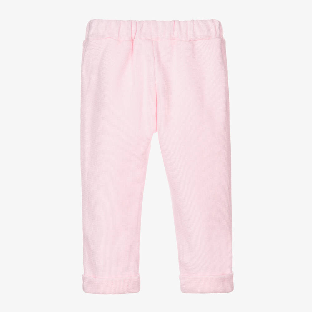 Babidu-Pink Ribbed Jersey Trousers | Childrensalon Outlet