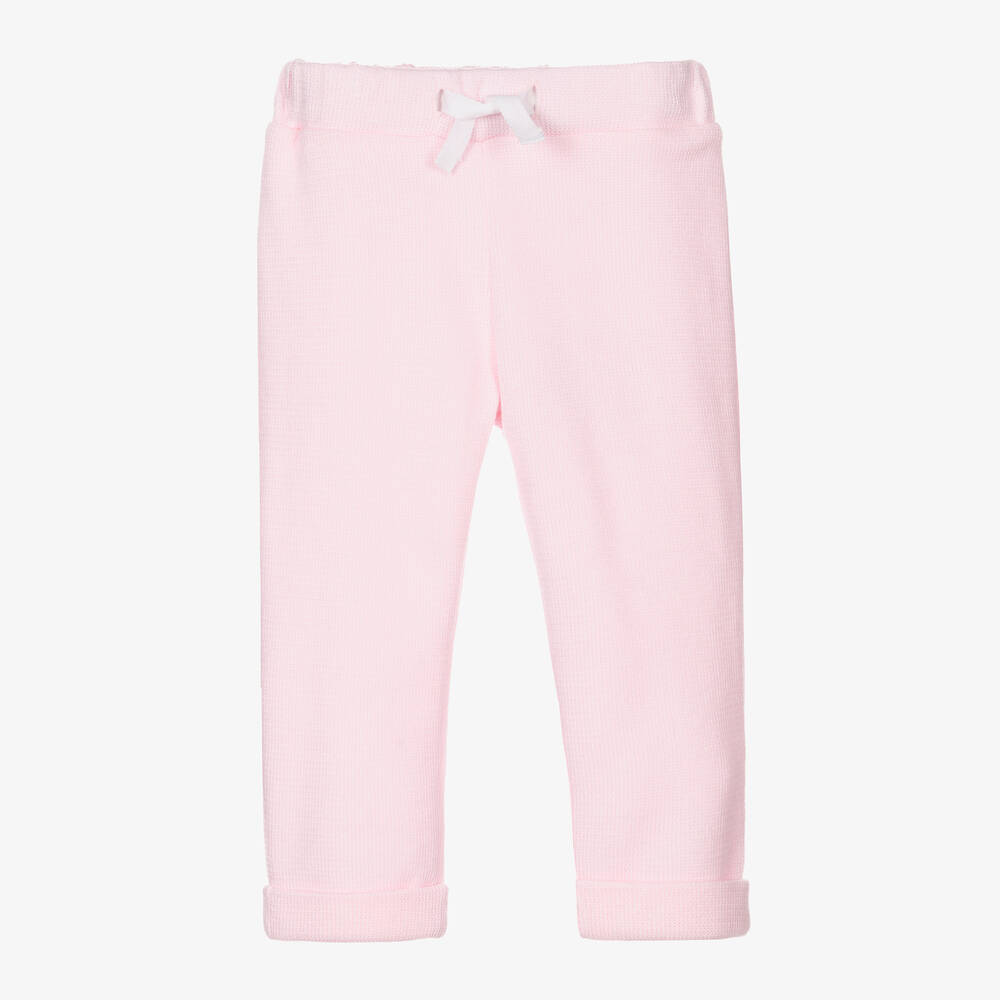 Babidu-Pink Ribbed Jersey Trousers | Childrensalon Outlet