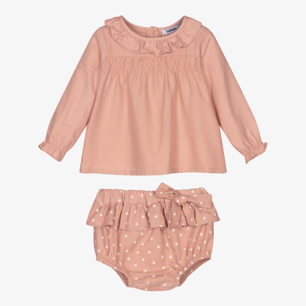 Babidu-Pink Star Shorts Set | Childrensalon Outlet