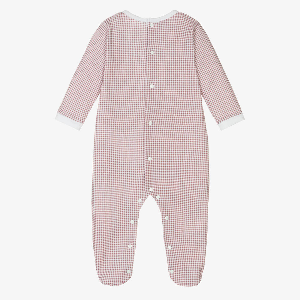 Babidu-أفرول بيبي غرو قطن كاروهات لون أحمر للأطفال | Childrensalon Outlet