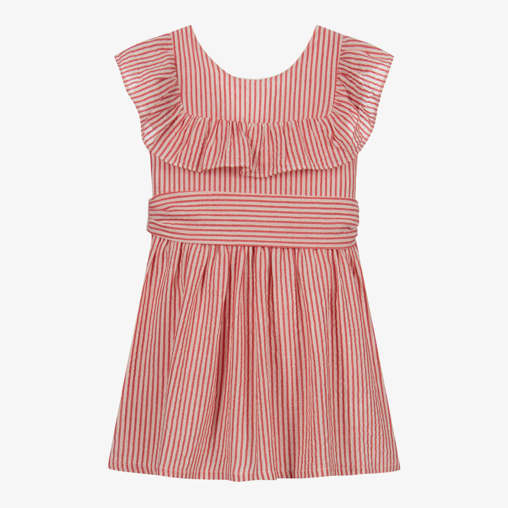 Babidu - Red & White Stripe Dress  | Childrensalon