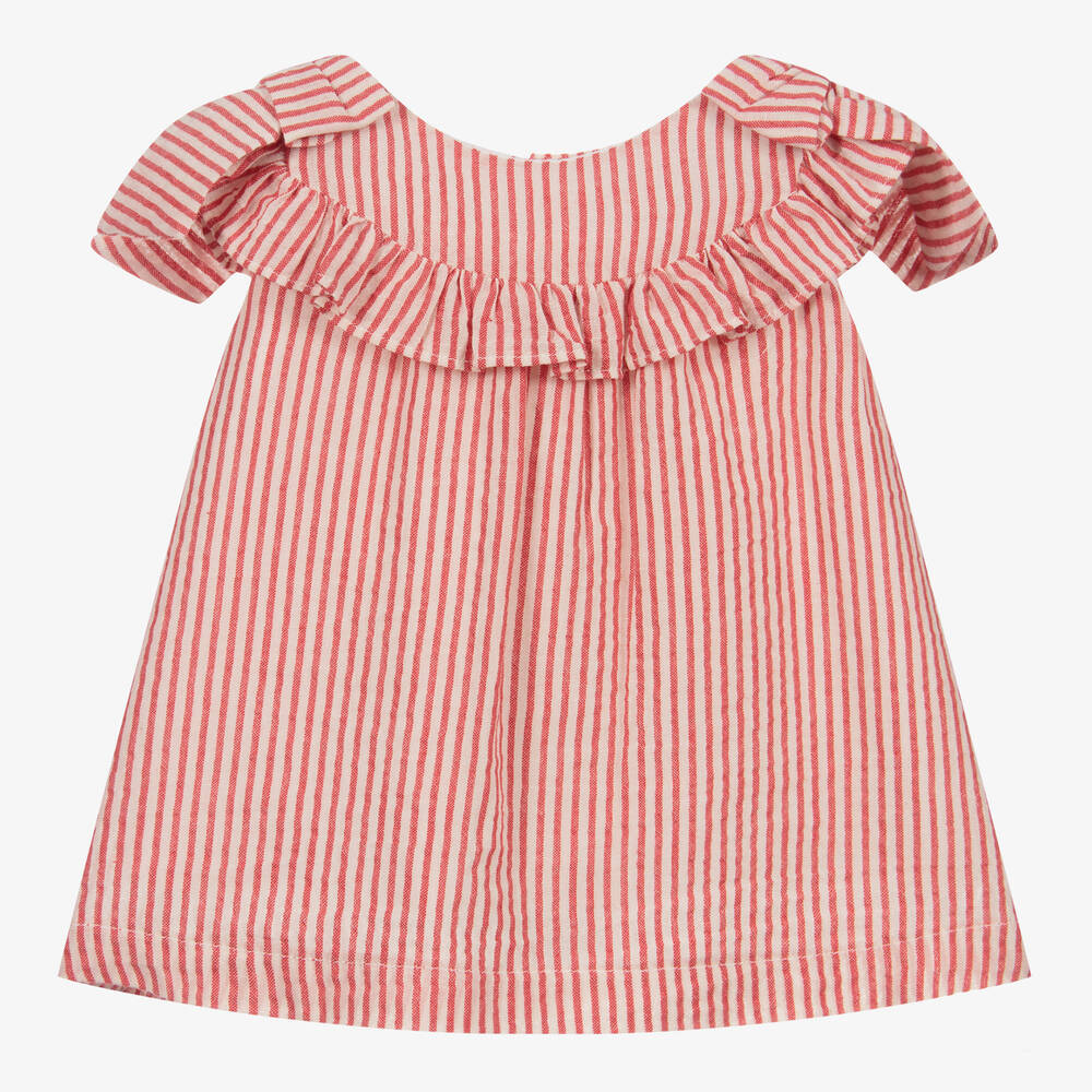 Babidu - Ensemble robe rayé rouge et blanc | Childrensalon