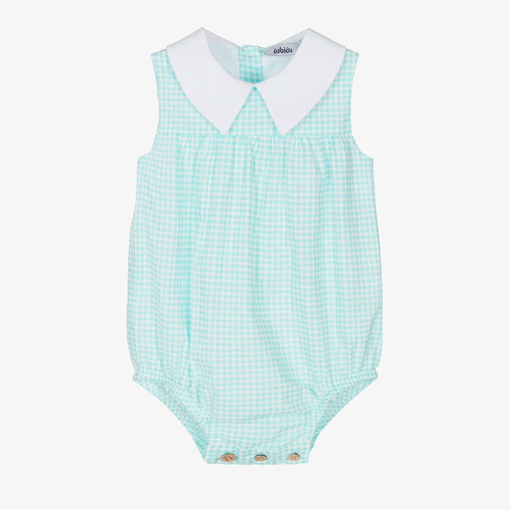 Babidu-Turquoise Blue Cotton Baby Shortie | Childrensalon Outlet
