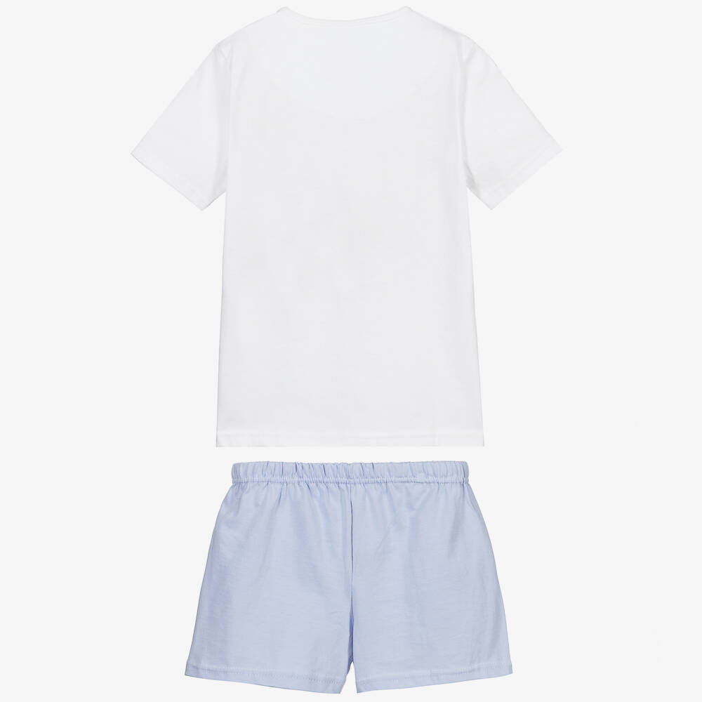 Babidu-White & Blue Short Pyjamas | Childrensalon Outlet
