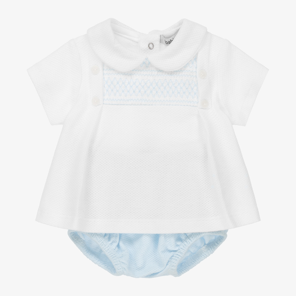 Babidu - Shorts-Set in Weiß und Blau | Childrensalon