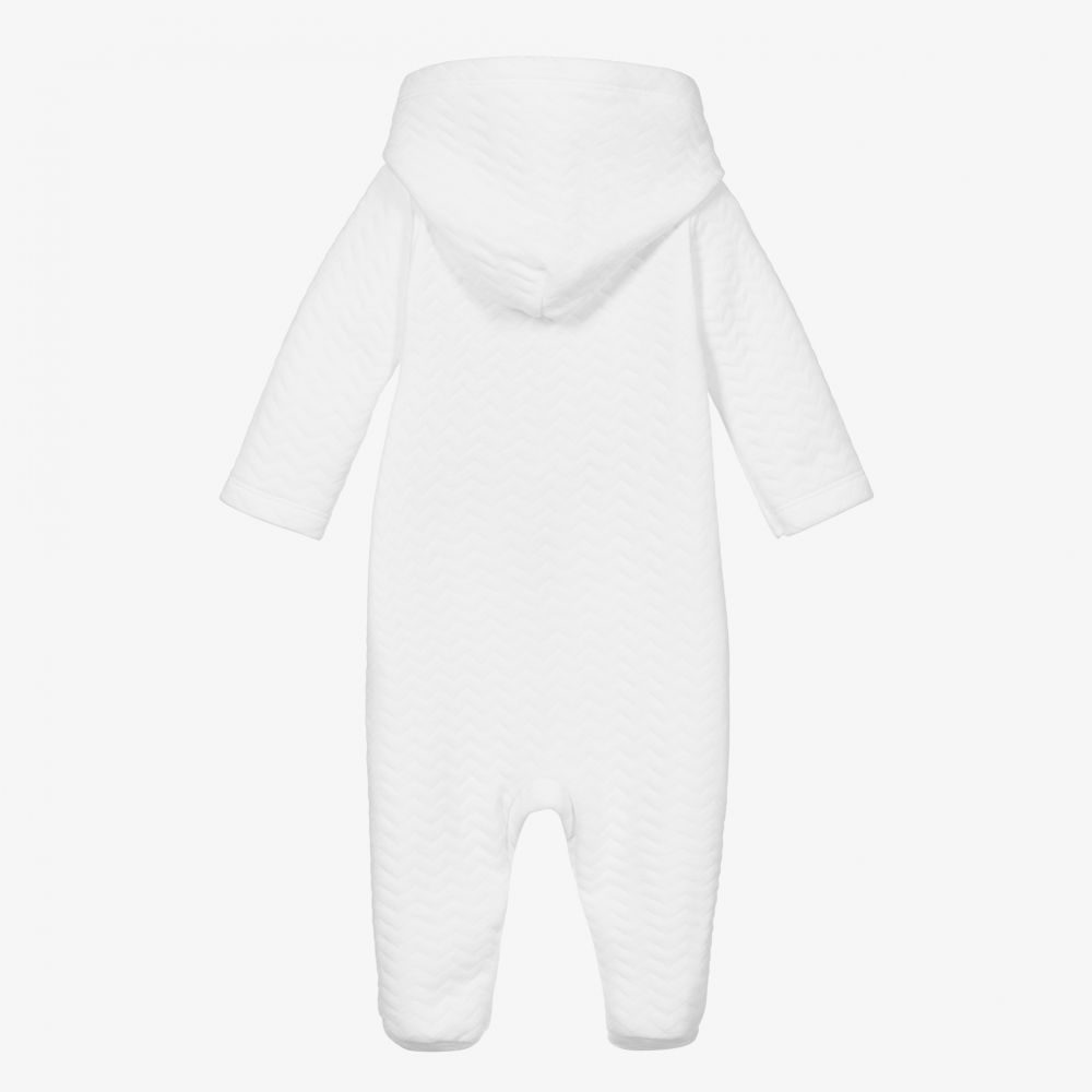 Babidu White Cotton Baby Pramsuit Childrensalon Outlet