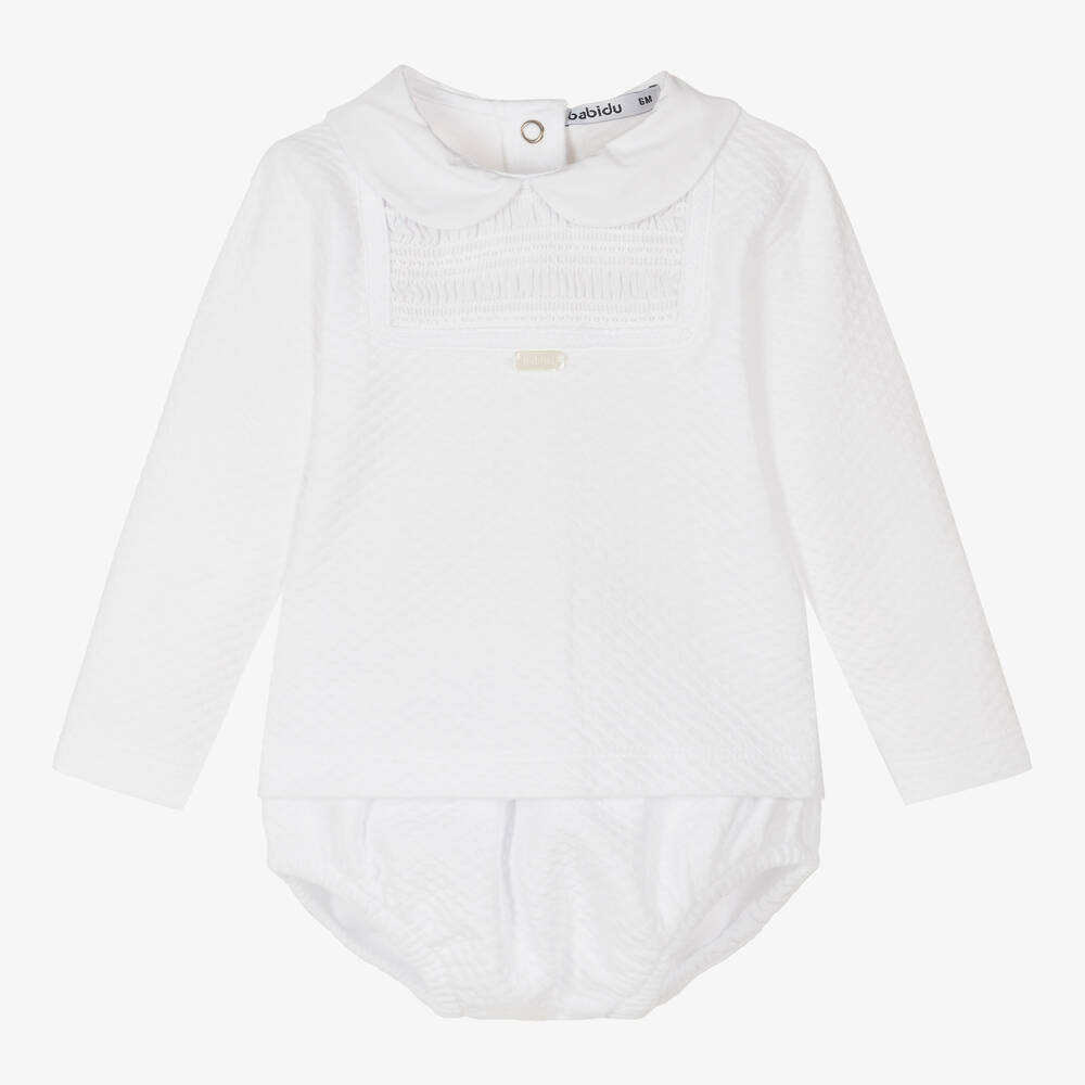 Babidu - Ensemble short blanc en coton bébé | Childrensalon