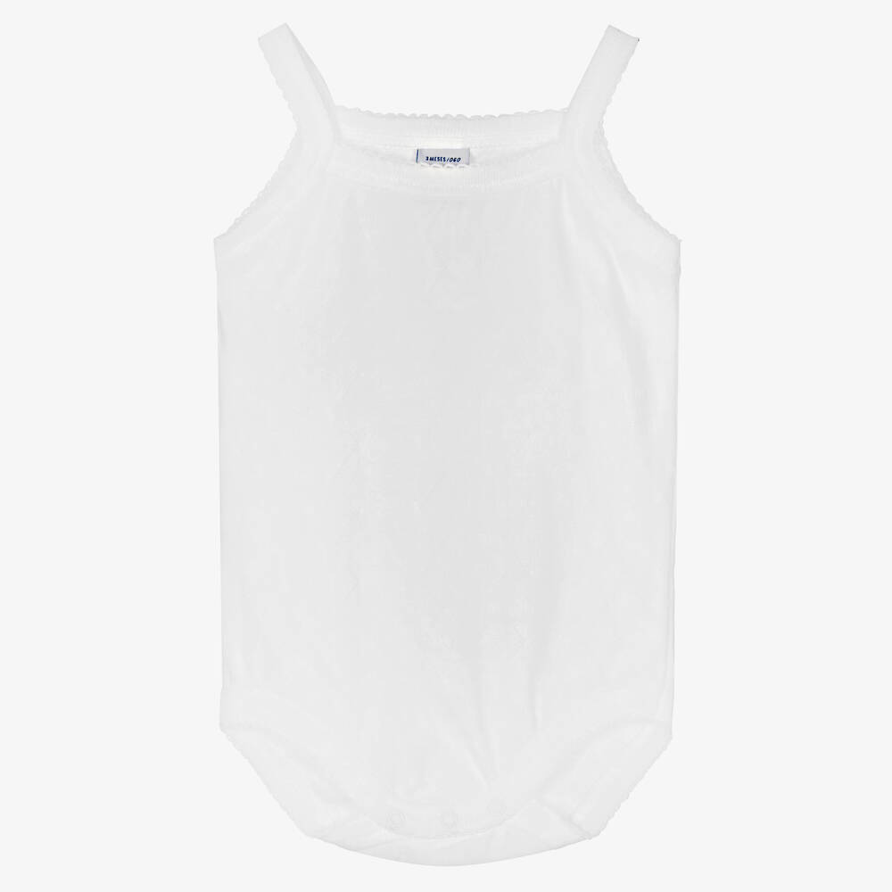 Babidu-White Cotton Bodyvest | Childrensalon Outlet
