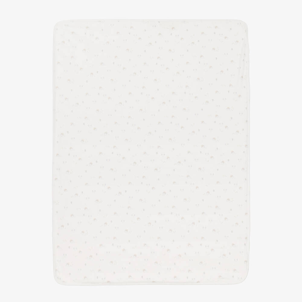 Babidu - White Cotton Hedgehog Blanket (90cm) | Childrensalon
