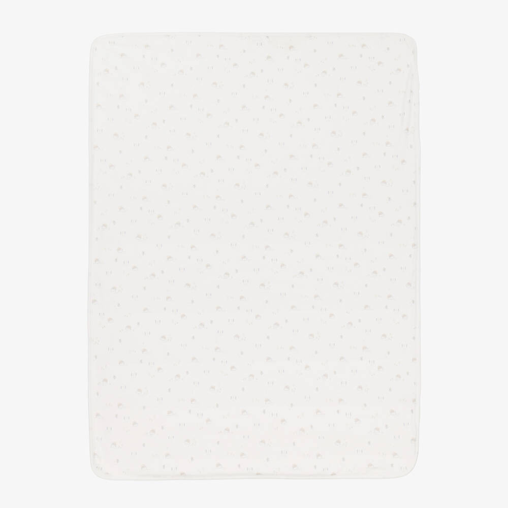 Babidu-White Cotton Hedgehog Blanket (90cm) | Childrensalon Outlet