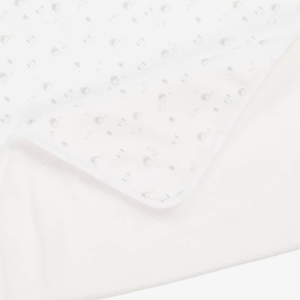 Babidu-White Cotton Hedgehog Blanket (90cm) | Childrensalon Outlet
