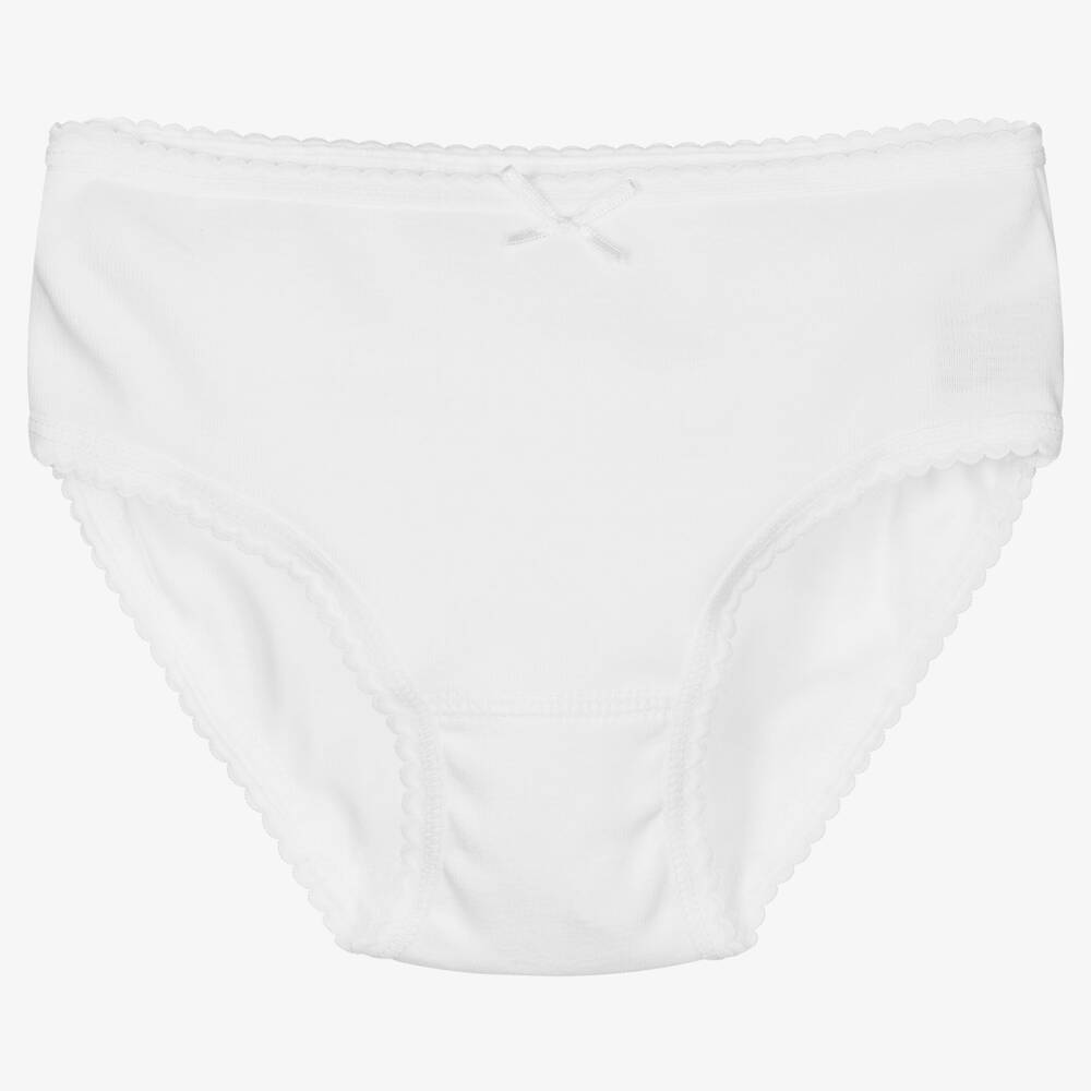 Babidu-White Cotton Ruffle Knickers | Childrensalon Outlet