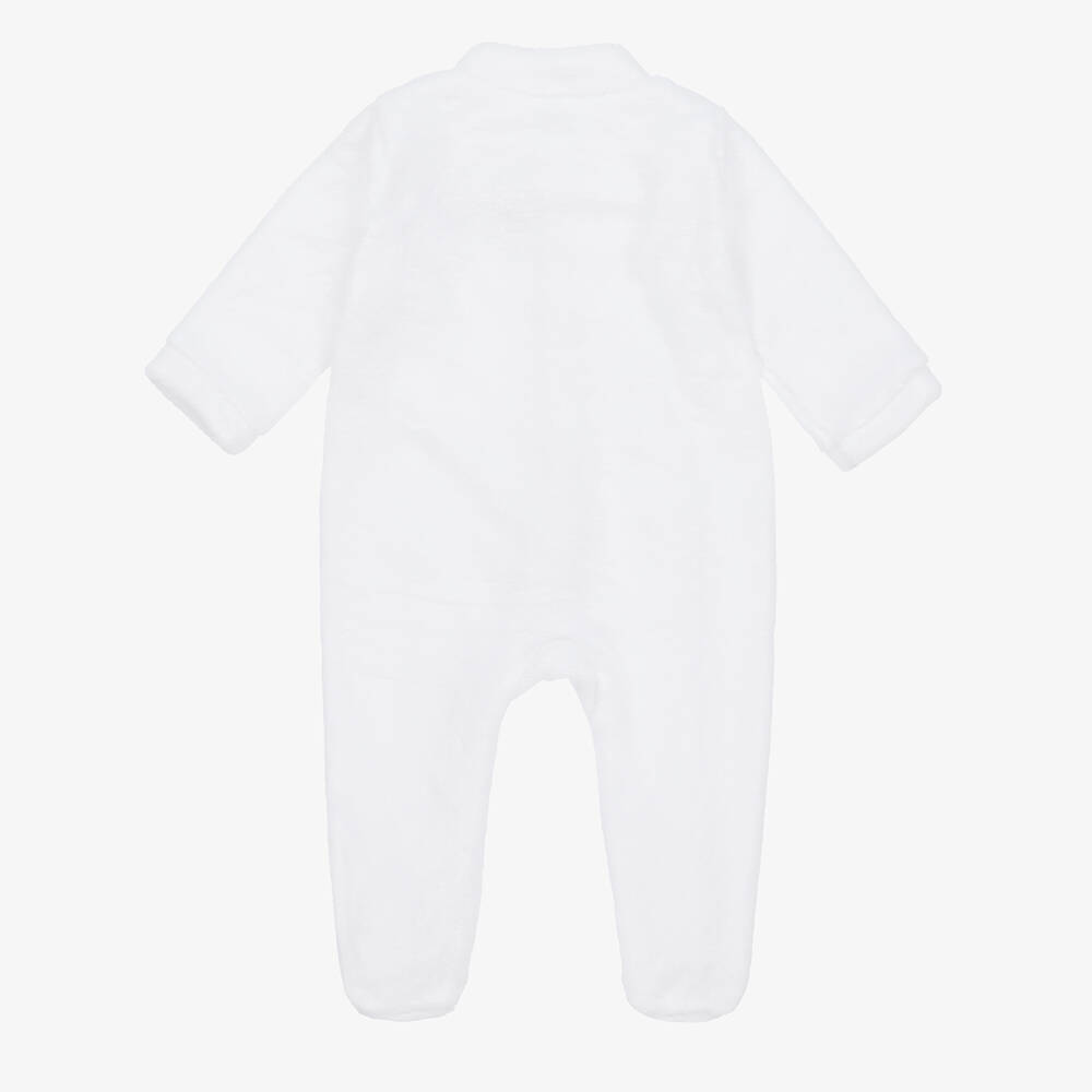 Babidu-White Fleece Babygrow | Childrensalon Outlet