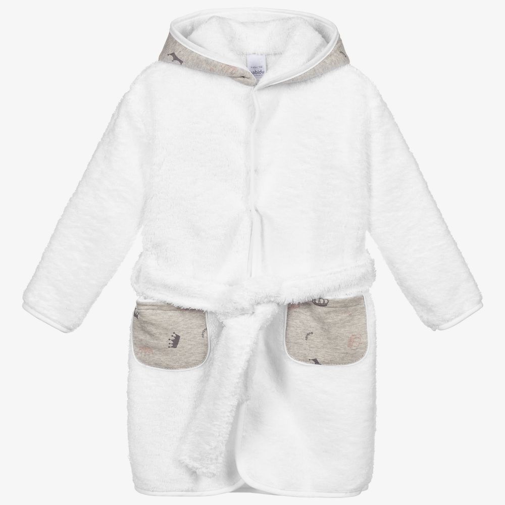 Babidu-White Little Crowns Bathrobe | Childrensalon Outlet