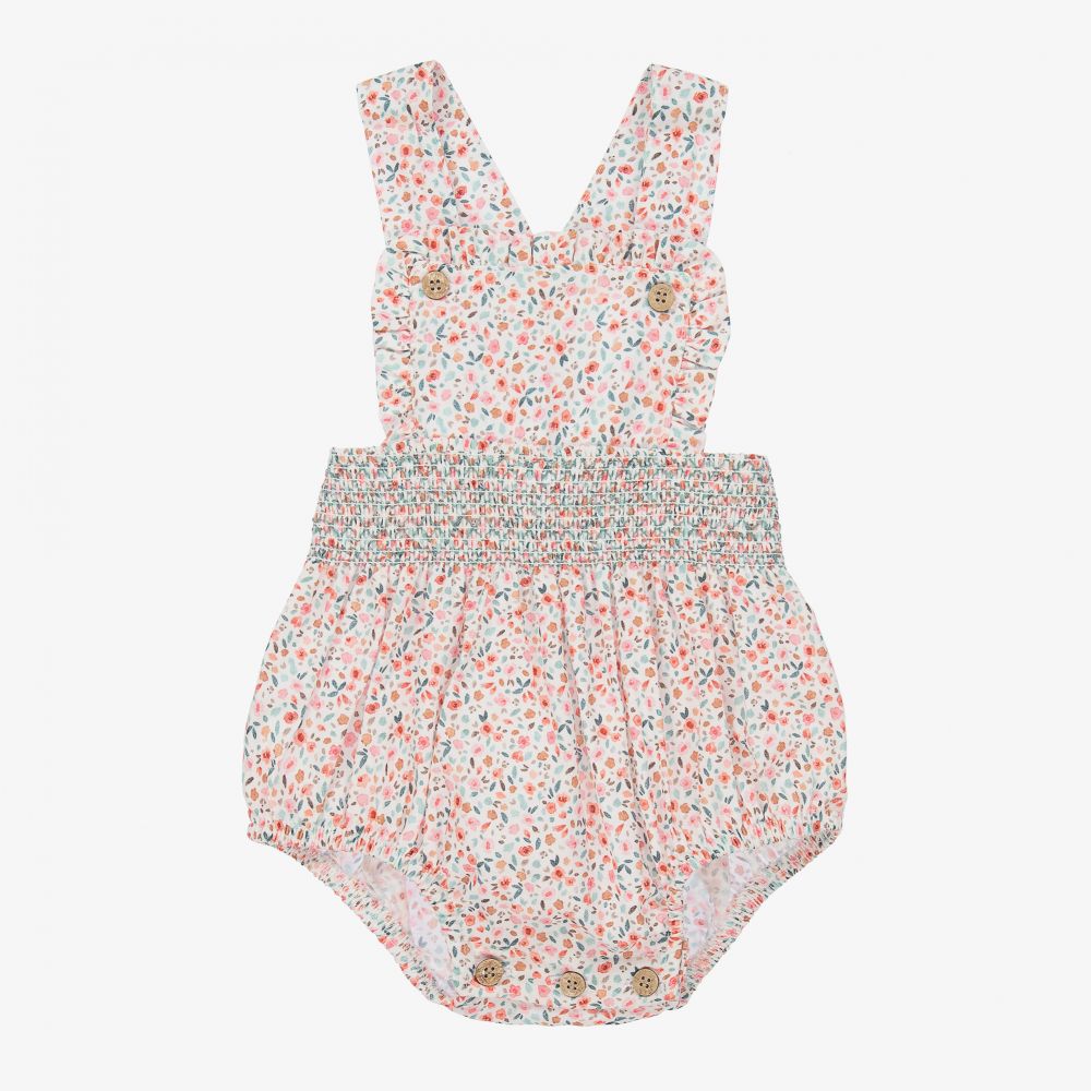 Babidu - White & Pink Floral Shortie | Childrensalon