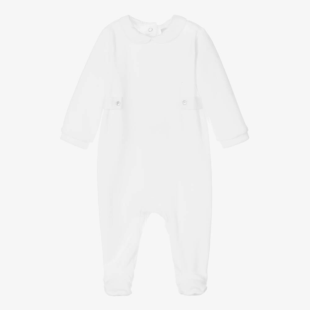 Babidu-Белый велюровый комбинезон | Childrensalon Outlet