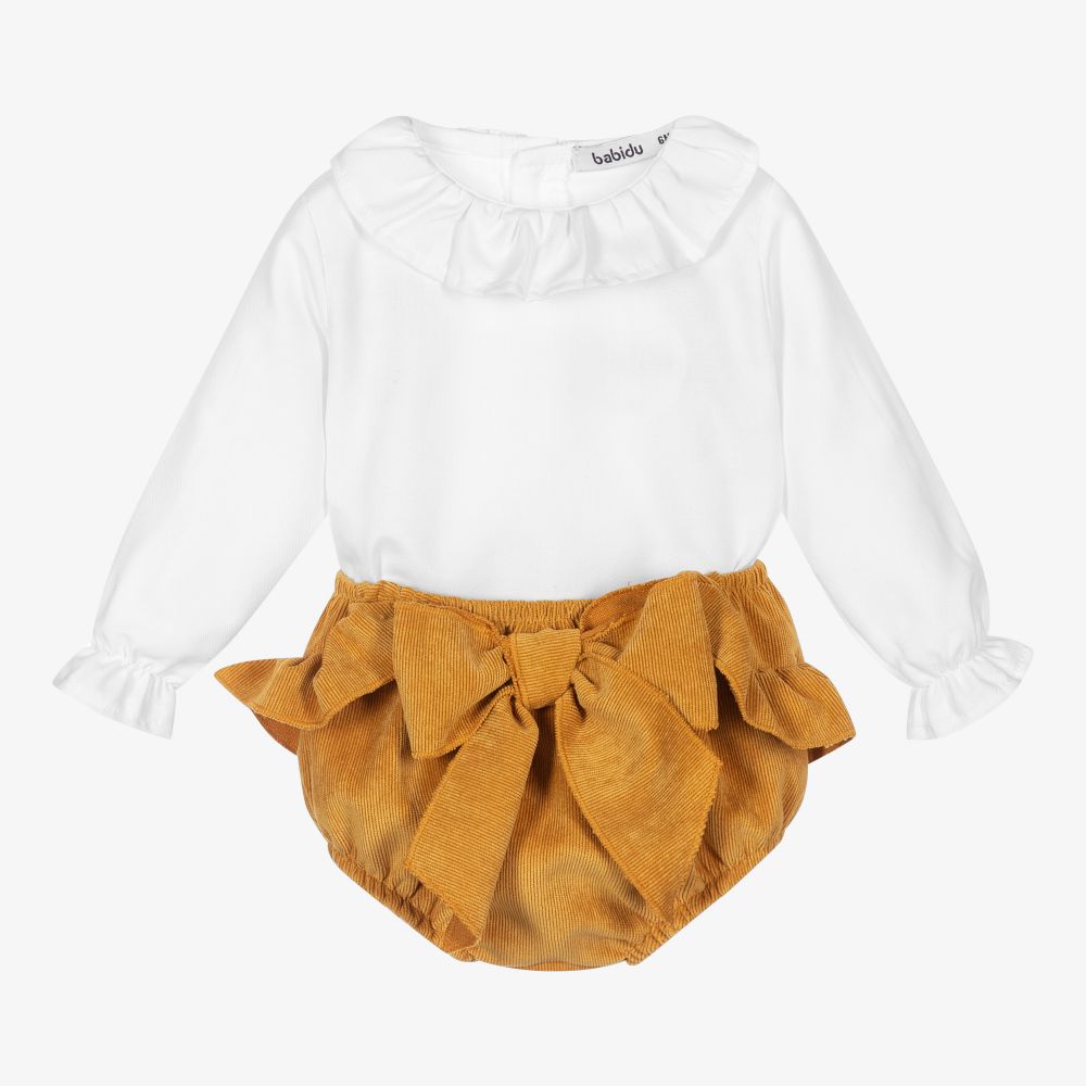 Babidu - Ensemble short jaune et blanc | Childrensalon