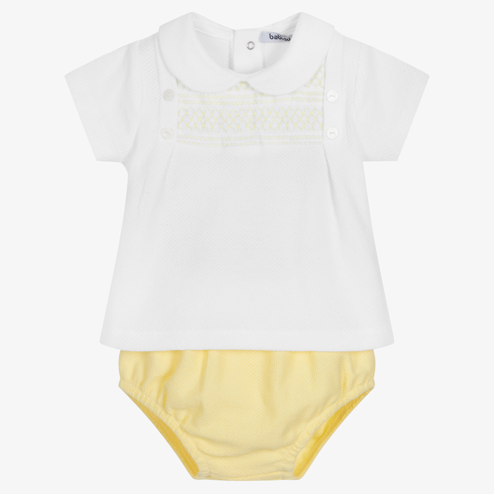 Babidu - Белый топ с желтыми шортами | Childrensalon