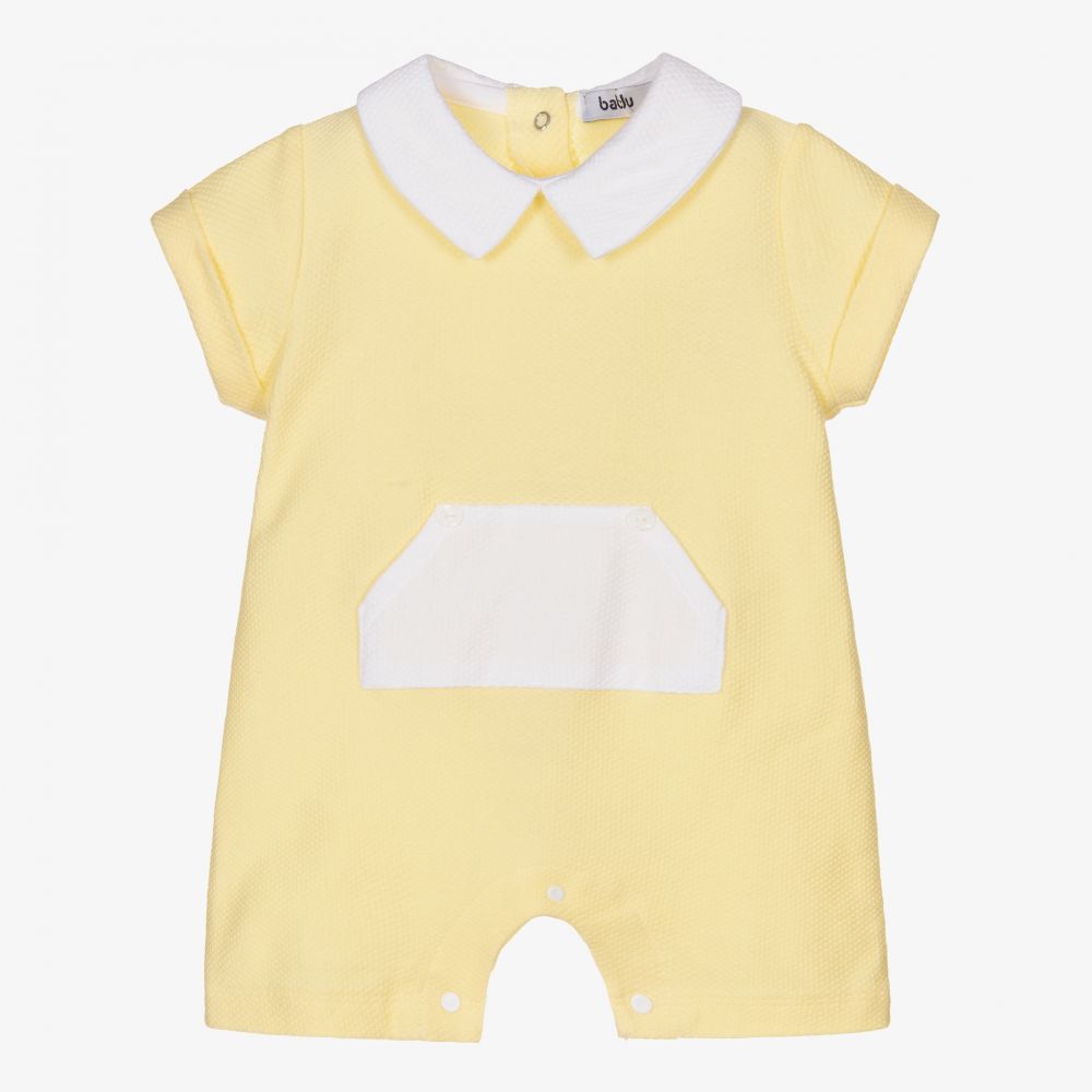 Babidu - Barboteuse jaune en coton Bébé | Childrensalon