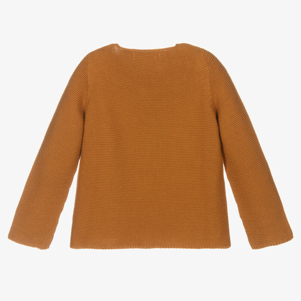 Babidu-Yellow Cotton Knit Cardigan | Childrensalon Outlet