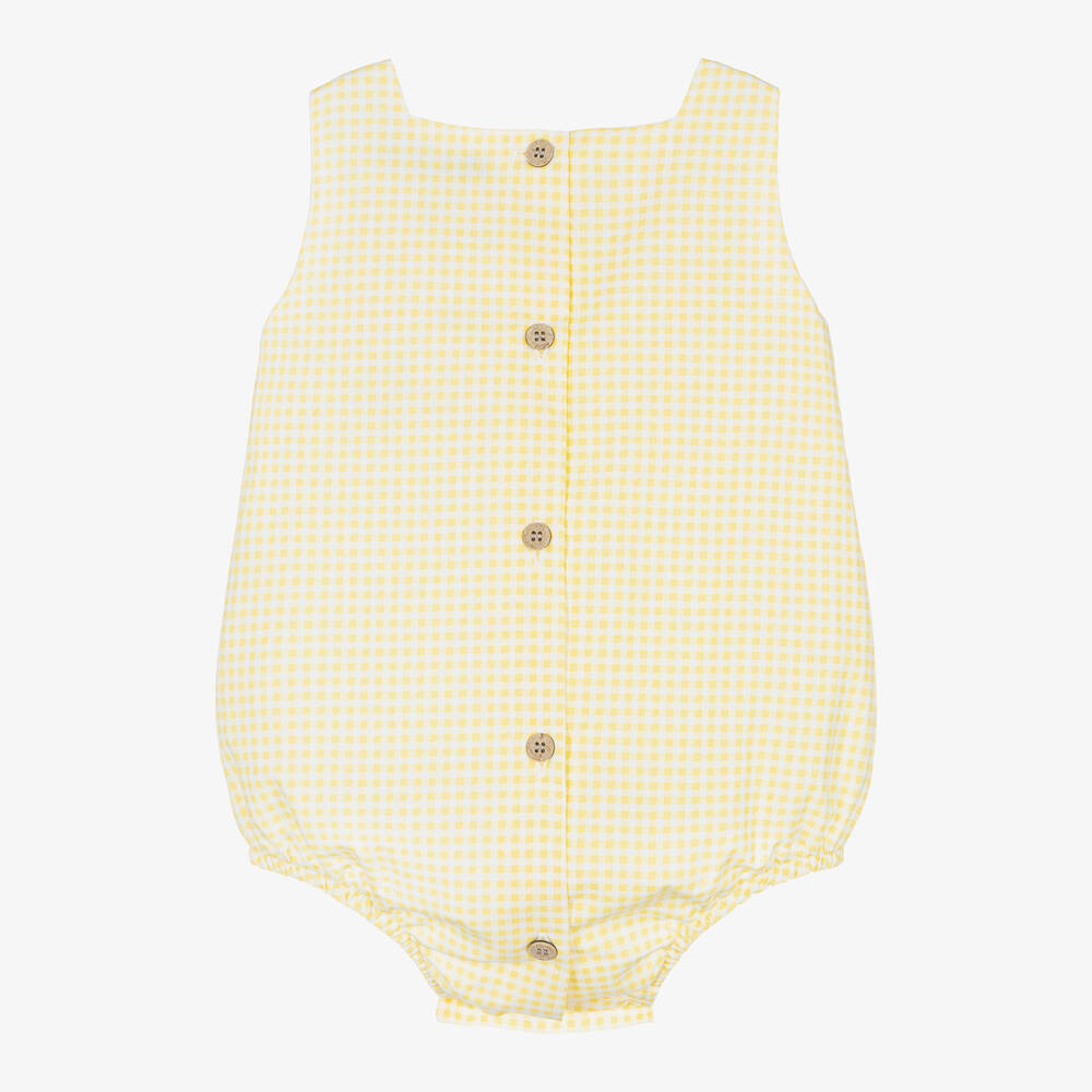 Babidu-Желтый песочник со сборками в клетку | Childrensalon Outlet