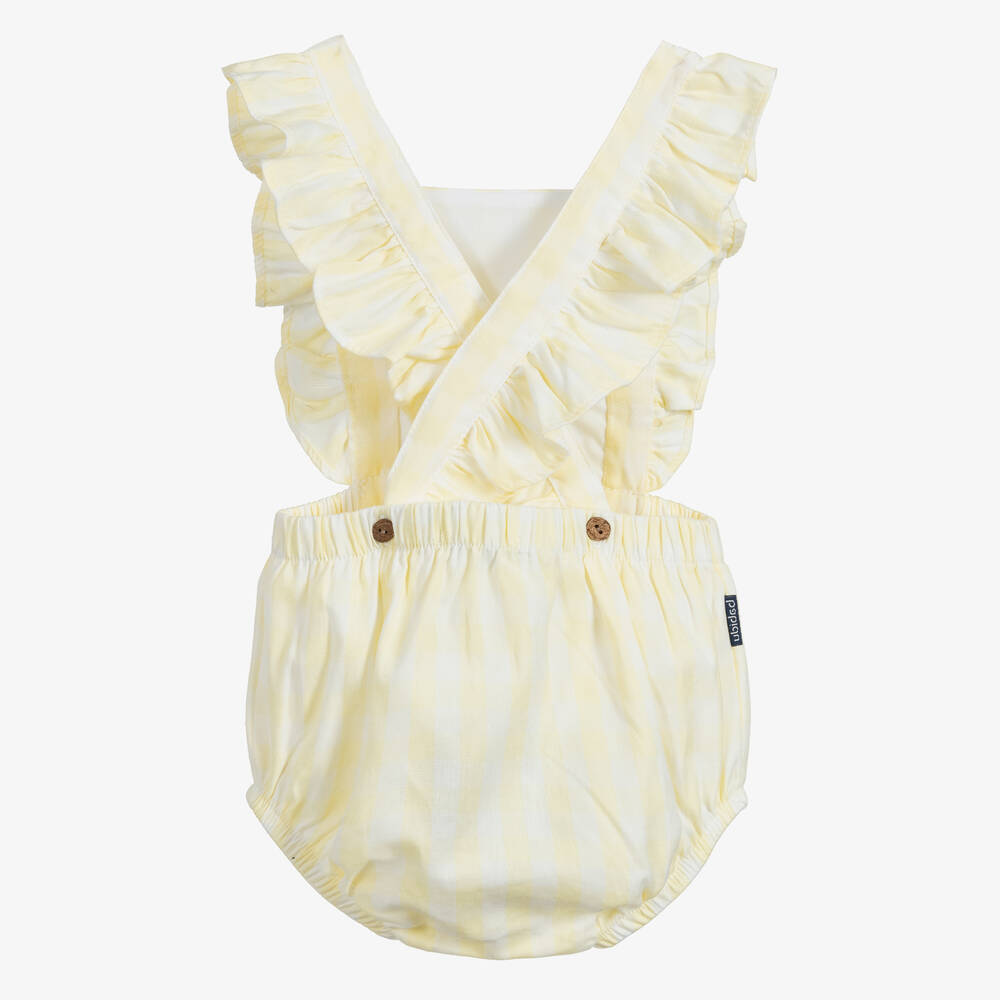 Babidu-Yellow & White Cotton Shortie | Childrensalon Outlet