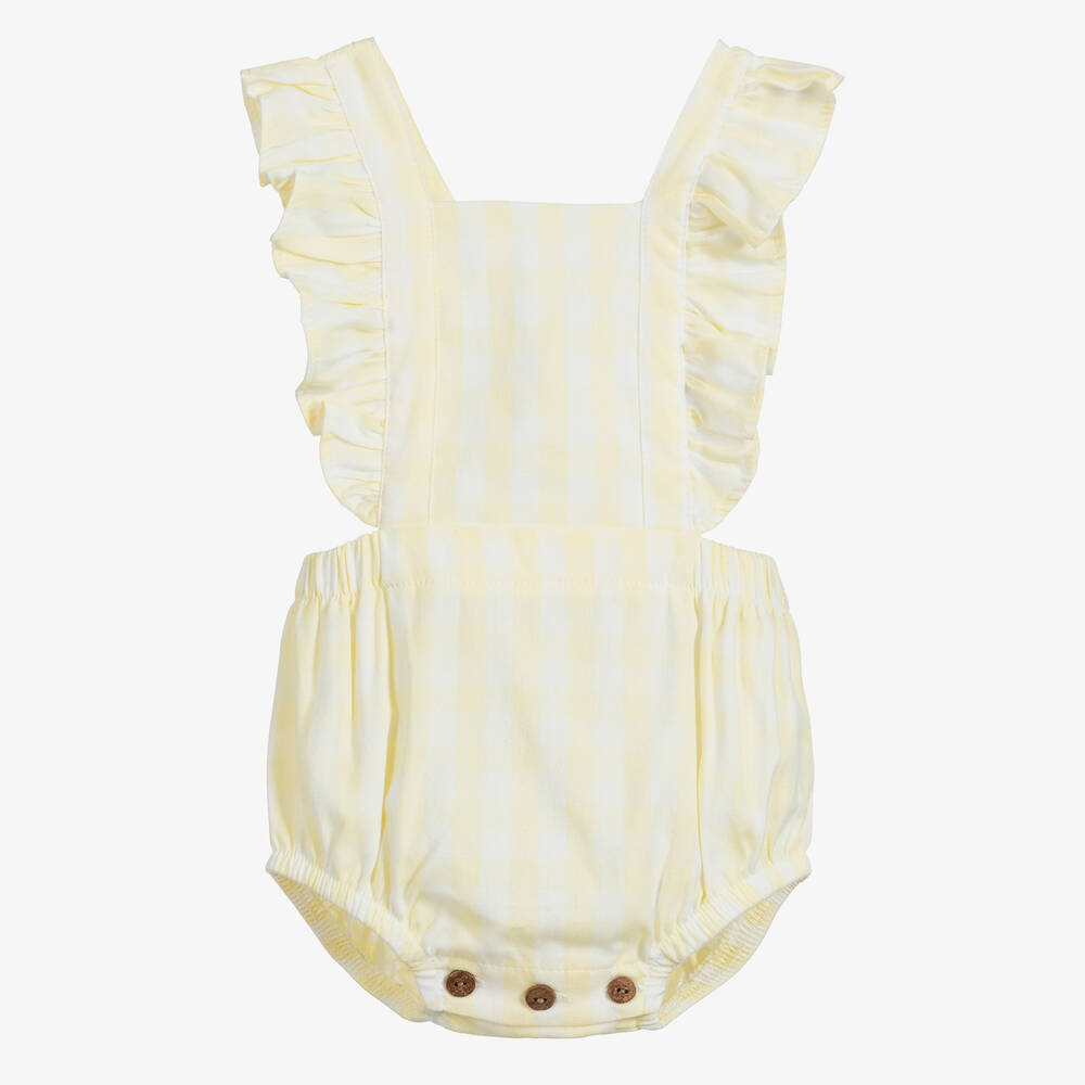 Babidu - Yellow & White Cotton Shortie | Childrensalon