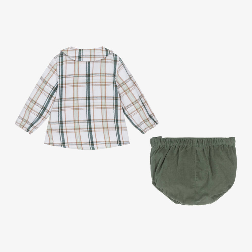 Babidu-Young Boys Emerald Checkered Ensemble | Childrensalon Outlet