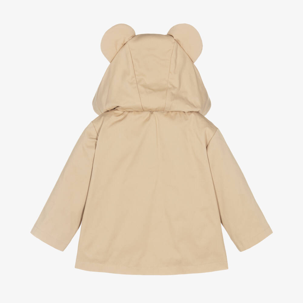 Fendi-Baby Beige Cotton Teddy Bear Trench Jacket | Childrensalon Outlet