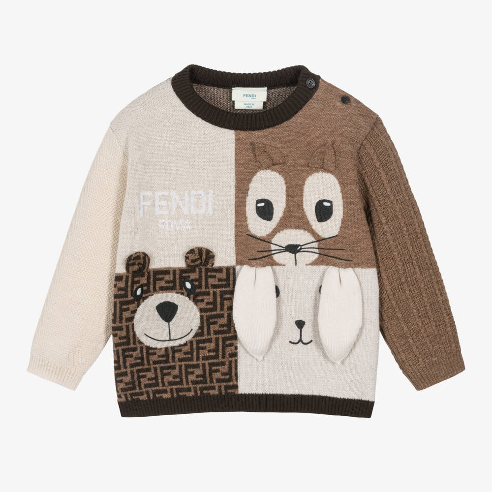 Fendi-Уютный бежевый свитер из шерсти | Childrensalon Outlet