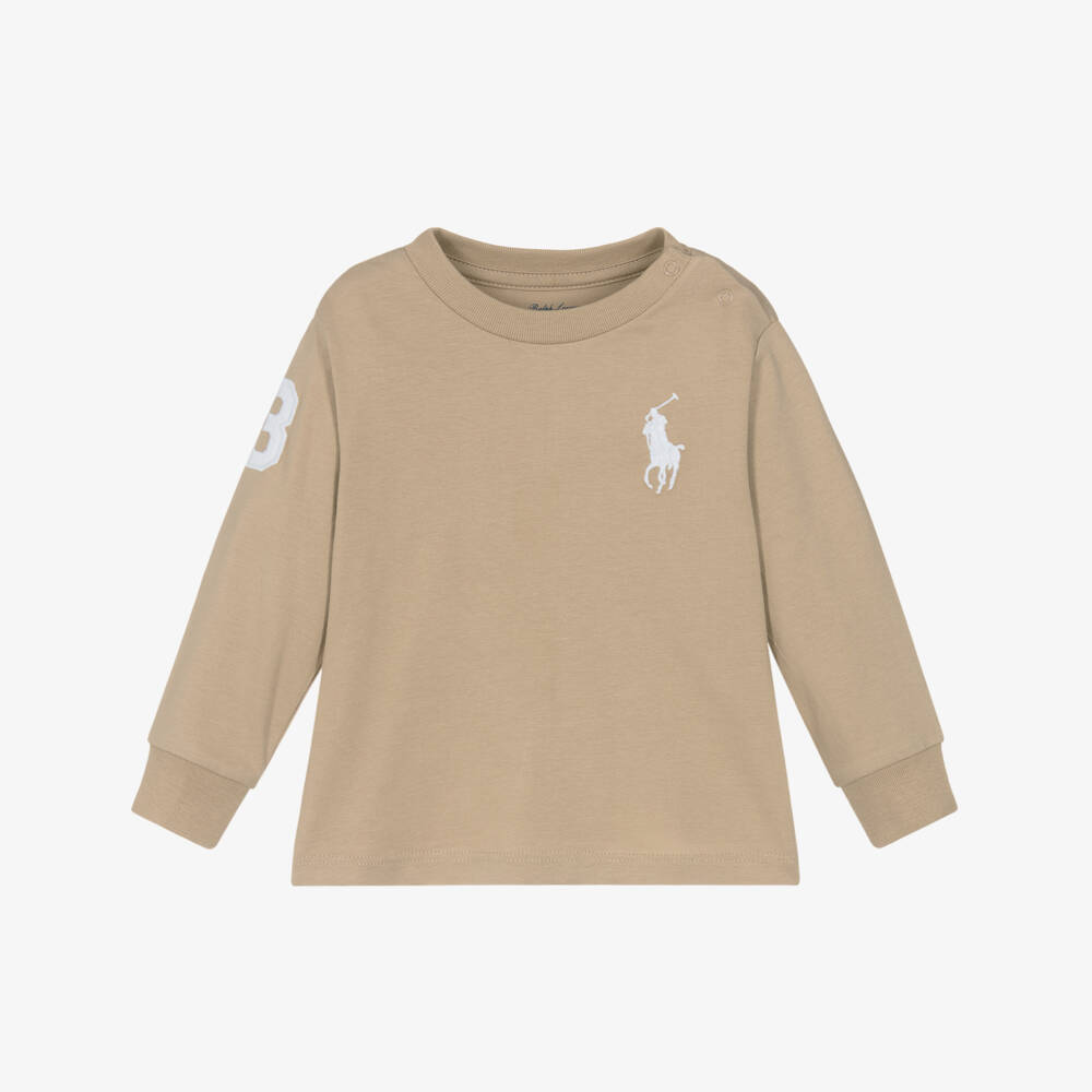 Ralph Lauren-Baby Boys Beige Cotton Big Pony Top | Childrensalon Outlet