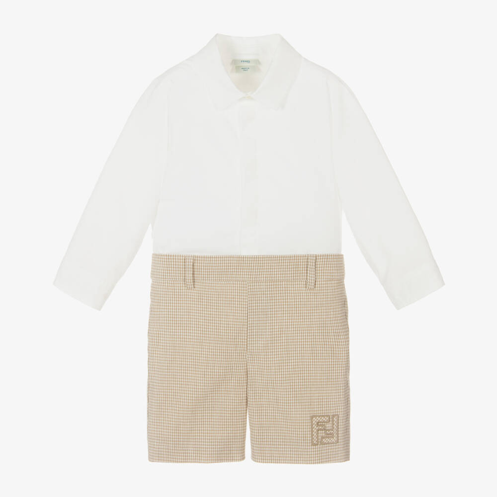 Fendi-Классический бежевый костюм для мальчиков | Childrensalon Outlet