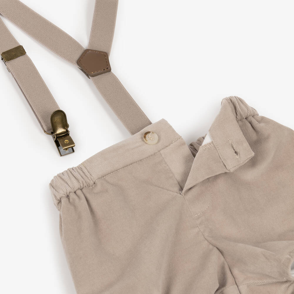 Mayoral Newborn-Baby Boys Beige Needlecord Shorts Set | Childrensalon Outlet